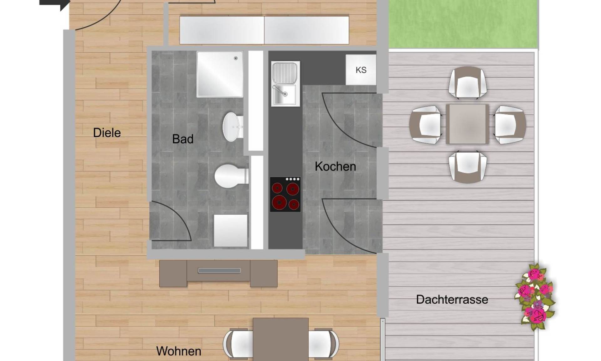 2-Zimmer-Wohnung ca. 61,47 m² (E2)