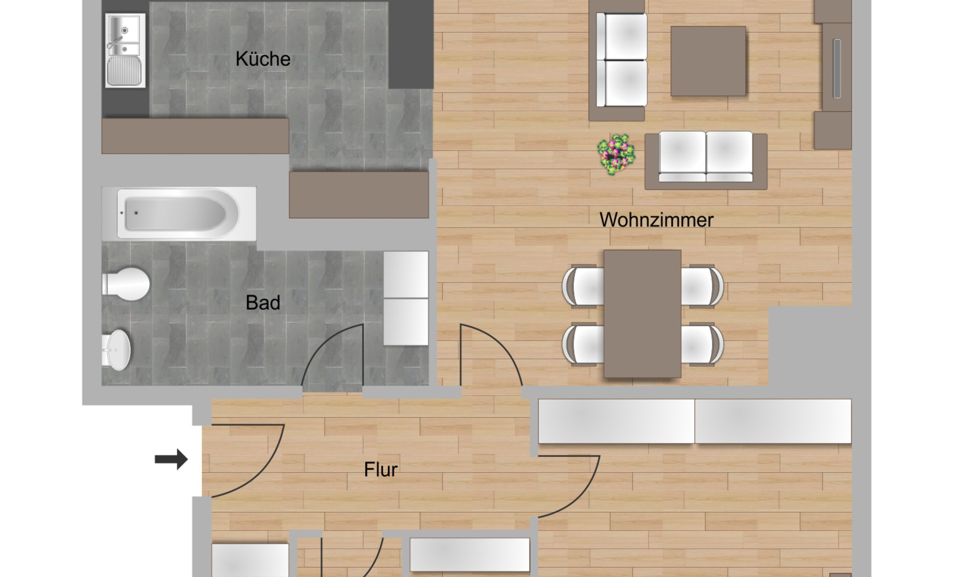 3-Zimmer-Wohnung ca. 96,48 m²
