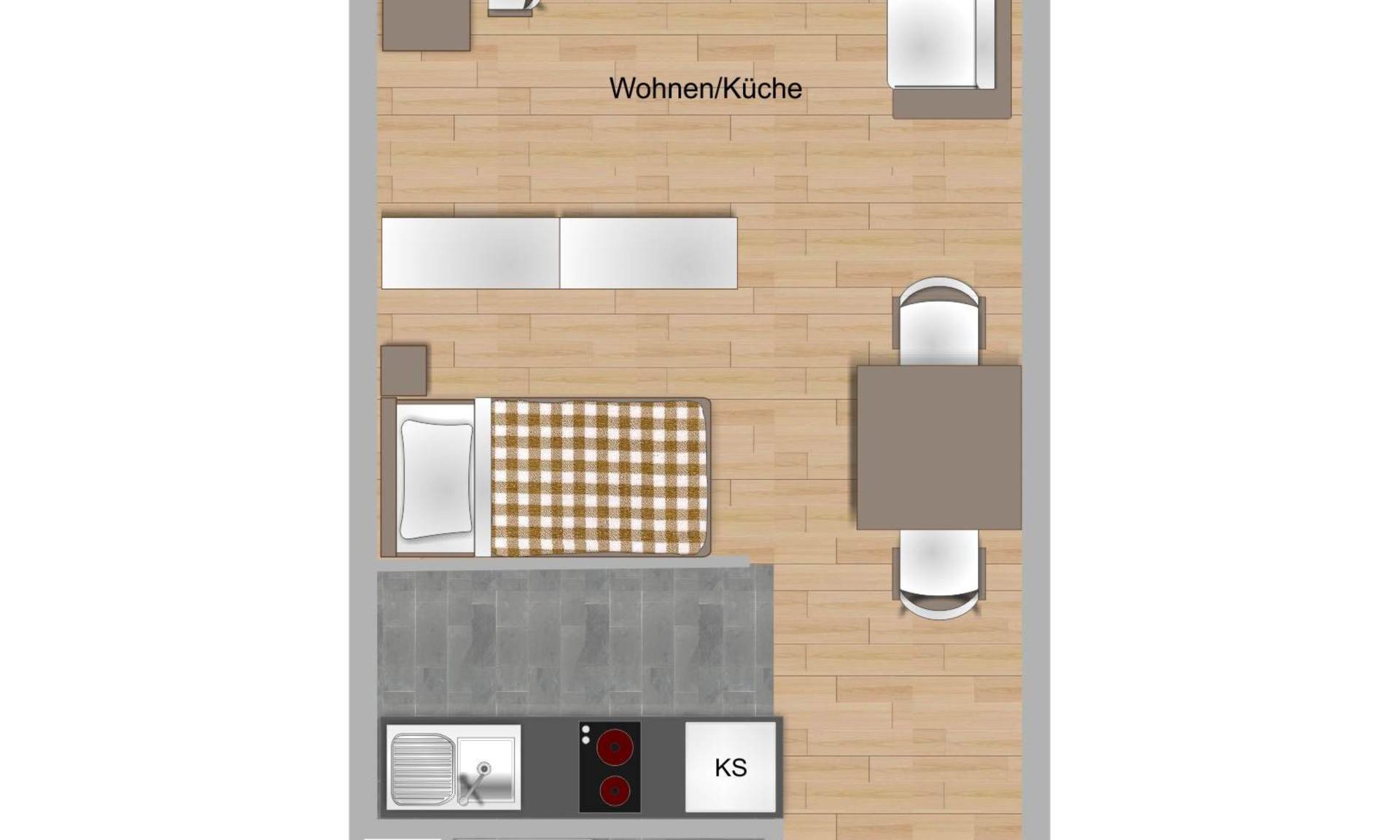 1-Zimmer-Wohnung ca. 30,48 m²