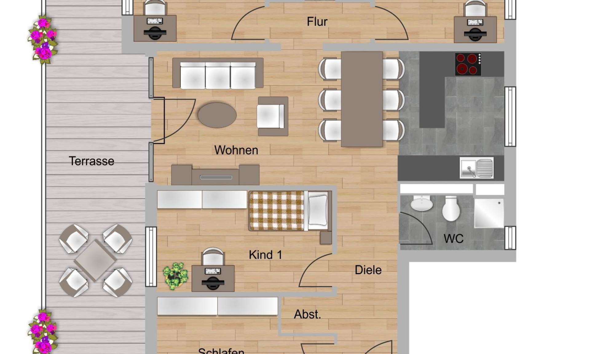 5-Zimmer-Wohnung ca. 96,36 m²