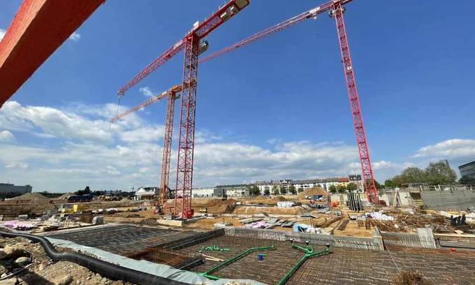 Baustelle auf dem Schönhofviertel