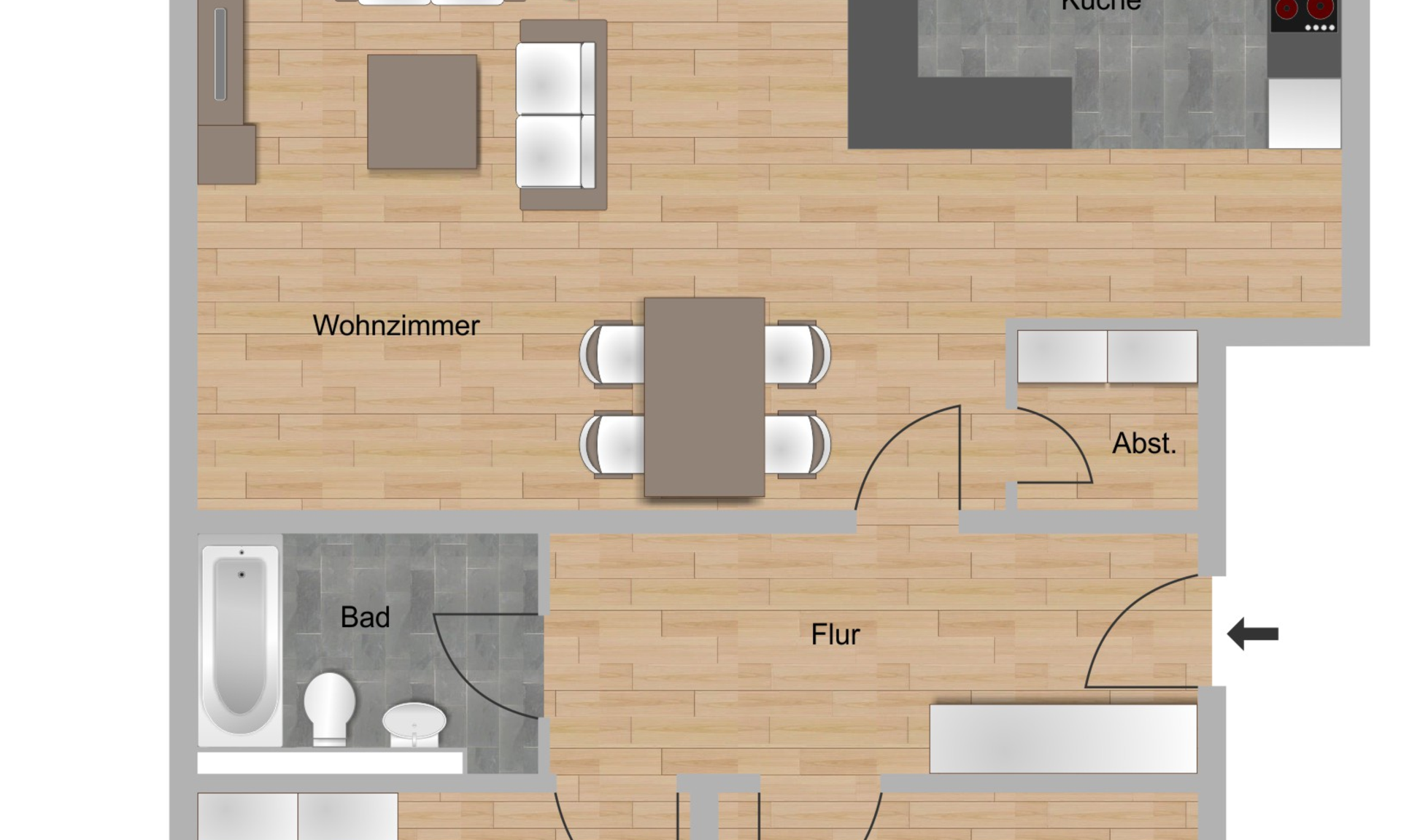 3-Zimmer-Wohnung ca. 95,48 m²