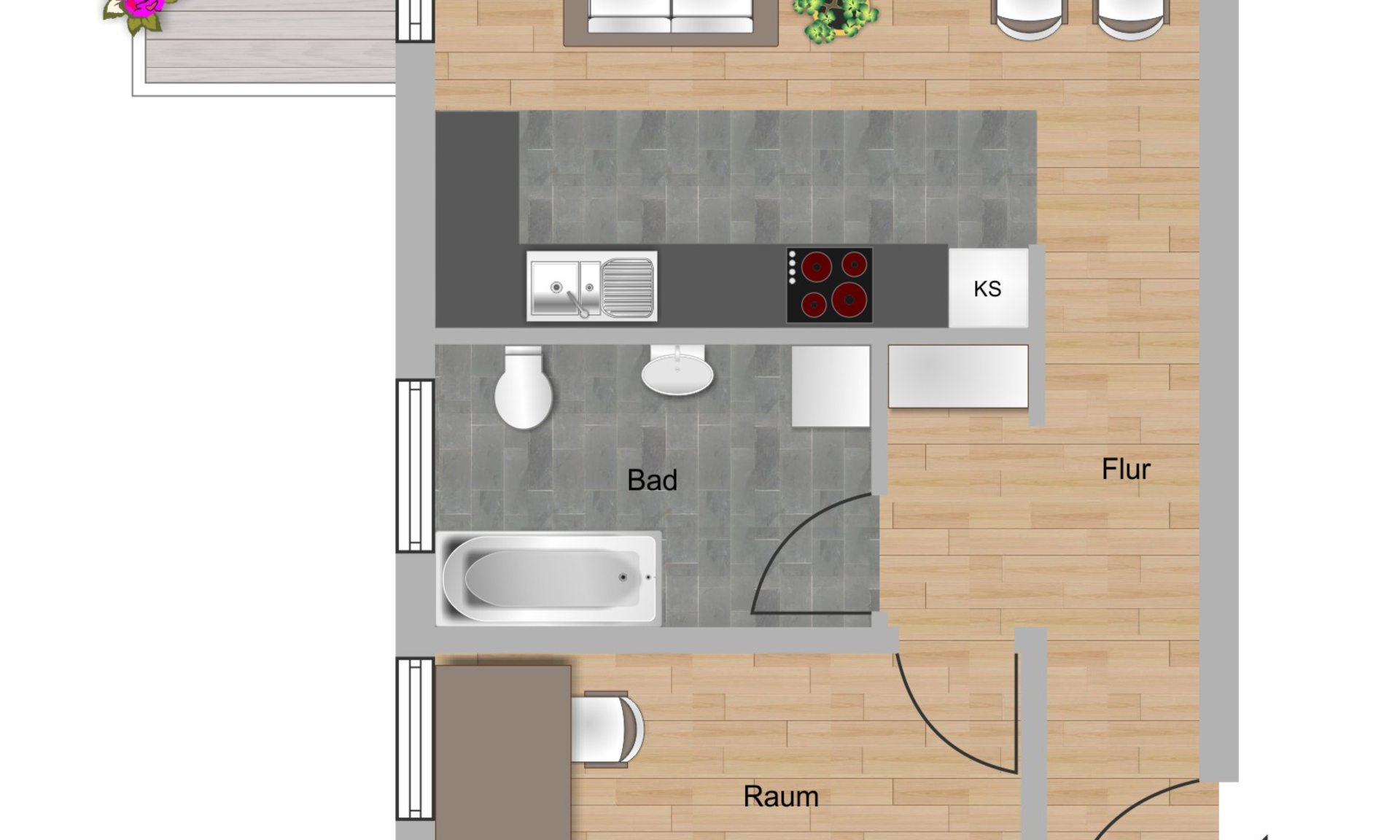 2-Zimmer-Wohnung ca. 66,18 m²